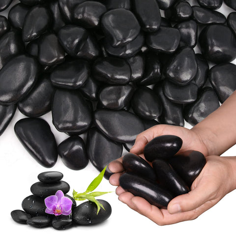 Lechloris black river rocks 1-2 inch for durable outdoor landscaping and drainage