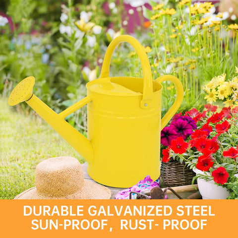 Lechloris decorative-yellow planter can doubles as bright outdoor decor and plant display