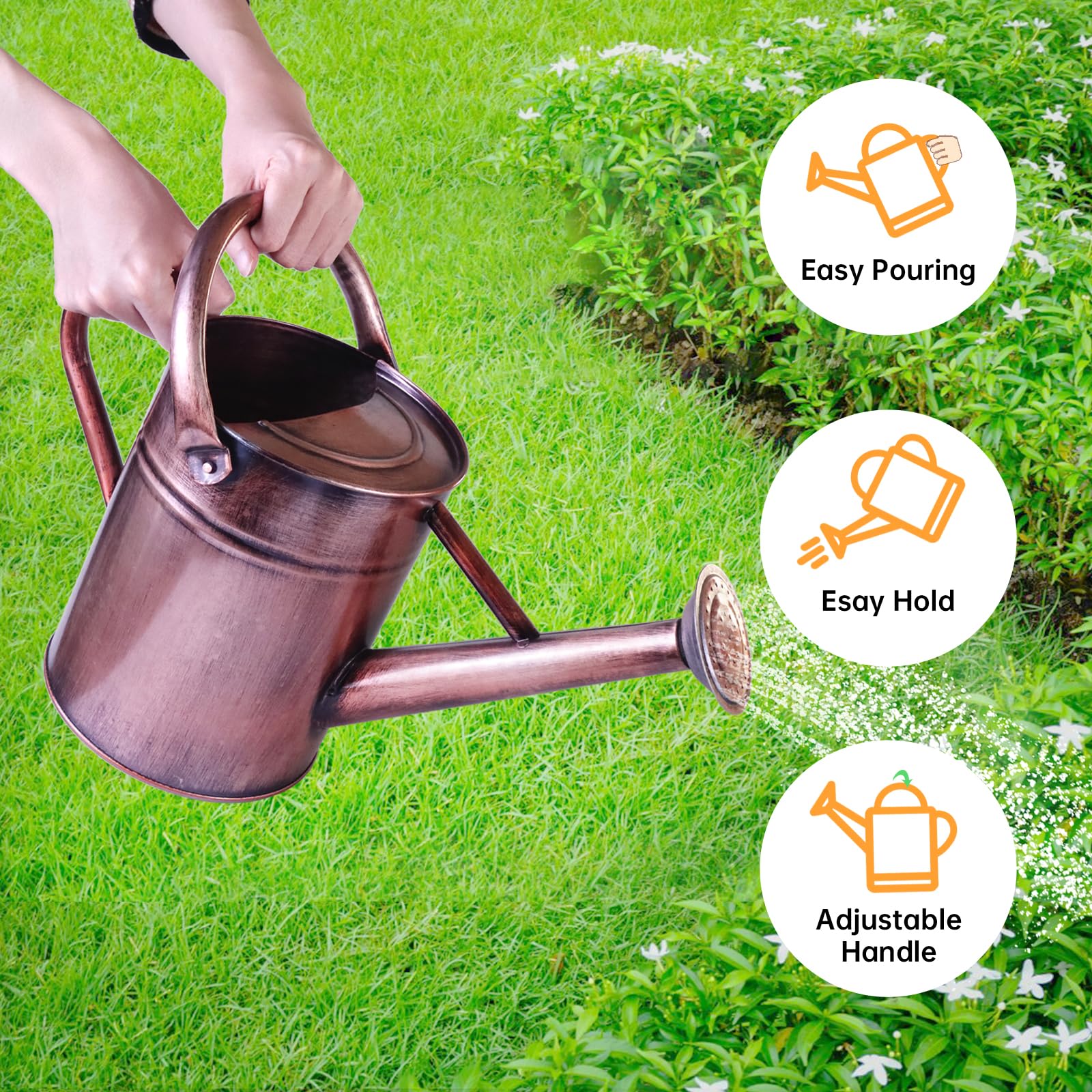 Lechloris galvanized steel watering can demonstrates durability for outdoor use
