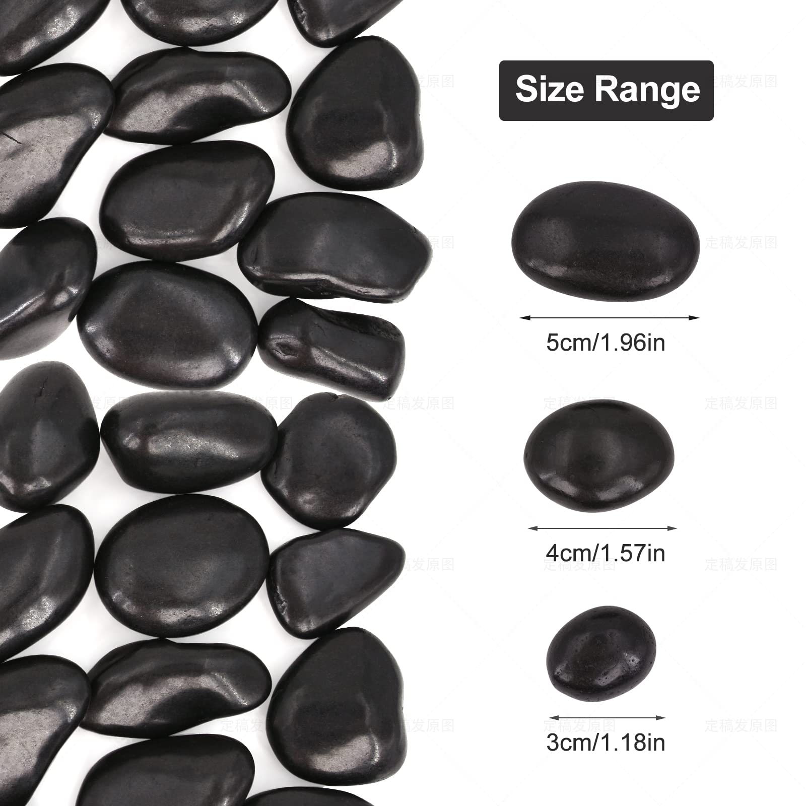 Lechloris large black river rocks perfect for planters and containers