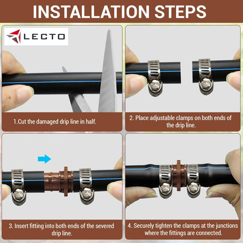LECTO Universal 304 grade clamps securing tubing for a tight seal