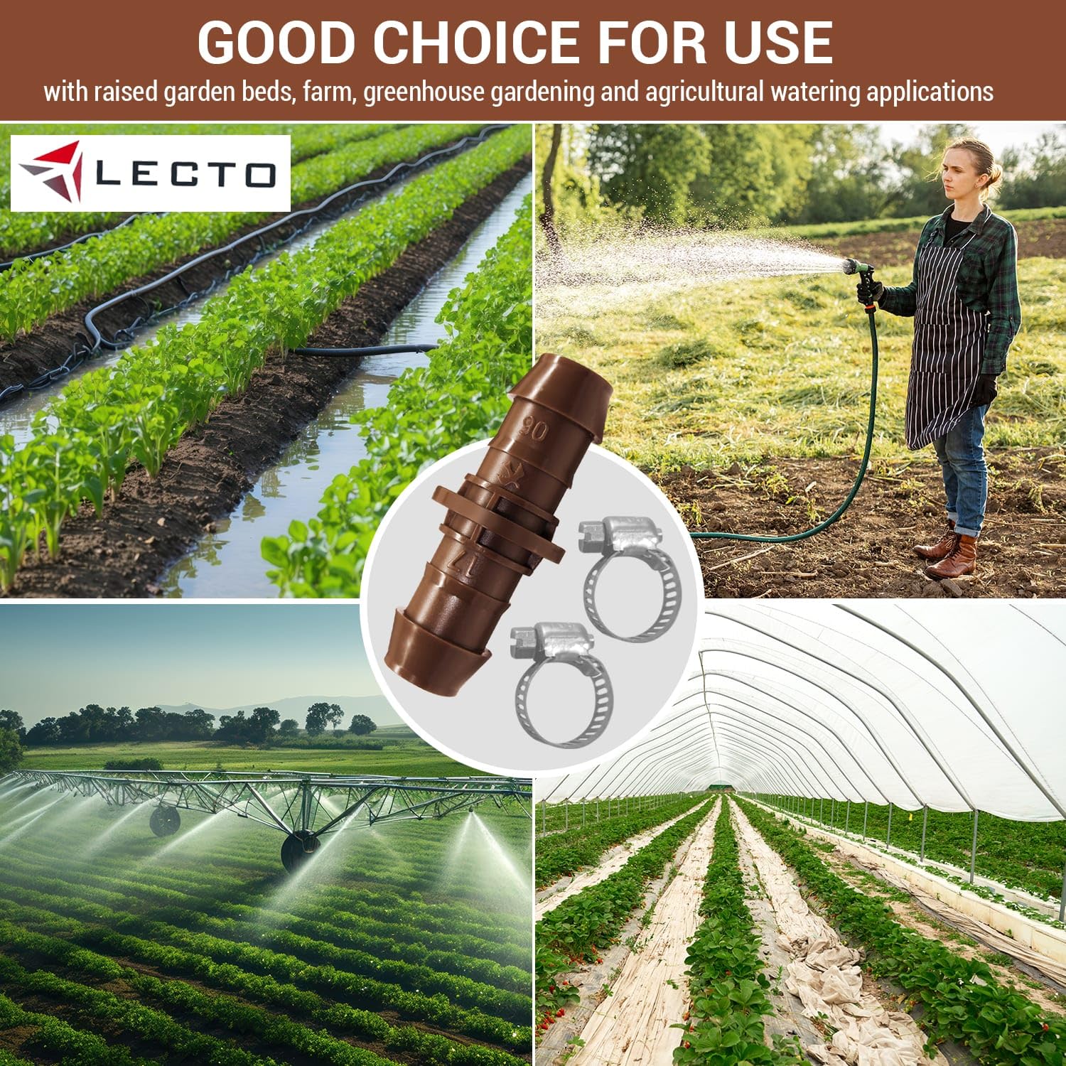 LECTO Universal outdoor scene showing tubing extension in garden