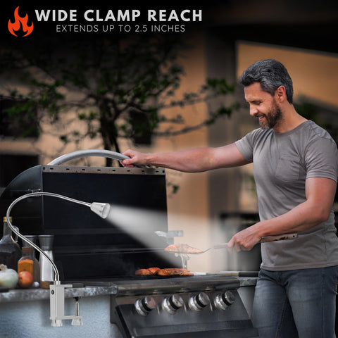 Weather-resistant aluminum body of LED Concepts grill light for outdoor use