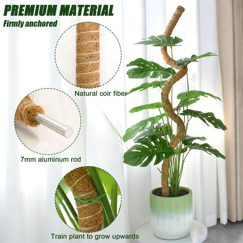 Ledanba aluminum-core moss pole provides strong, rust resistant support