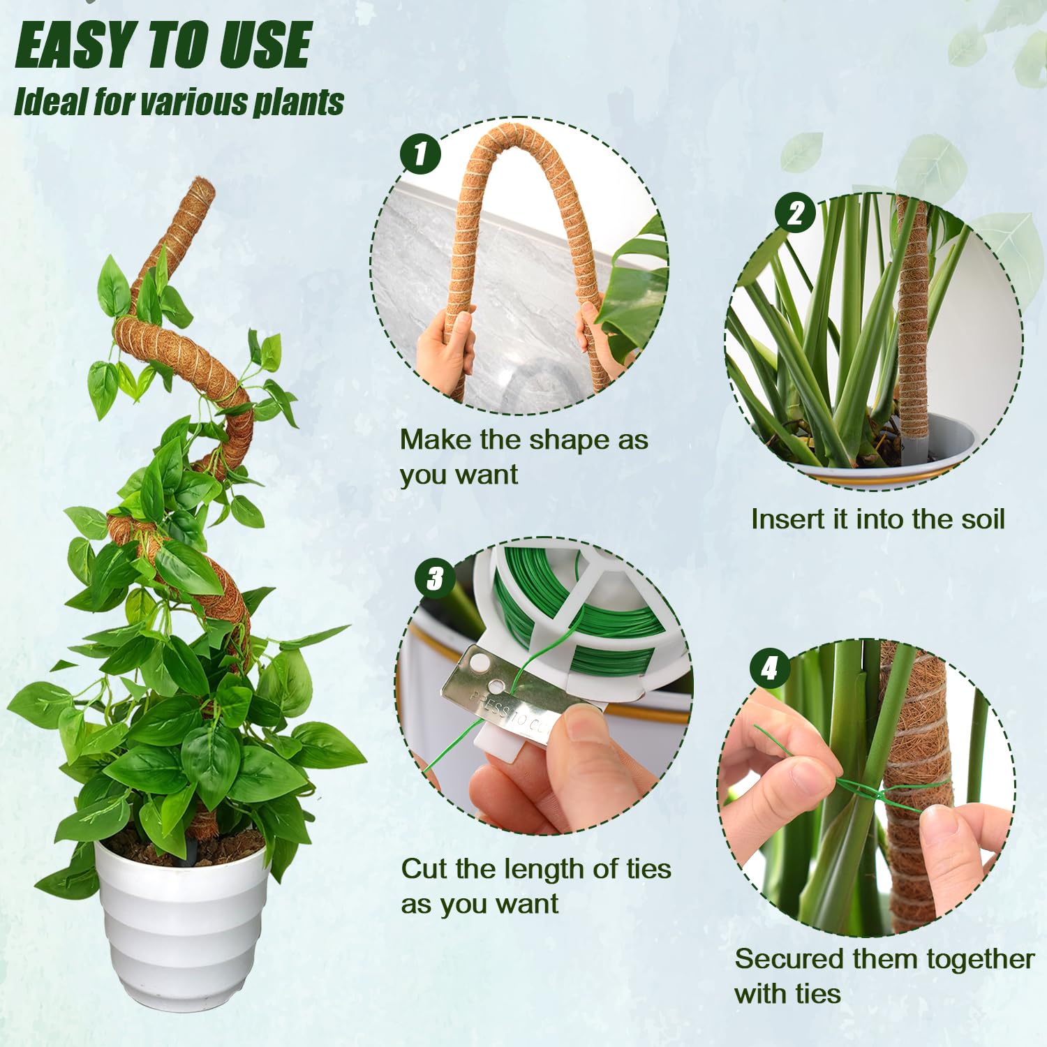 Ledanba coir moss pole helps retain moisture for vines