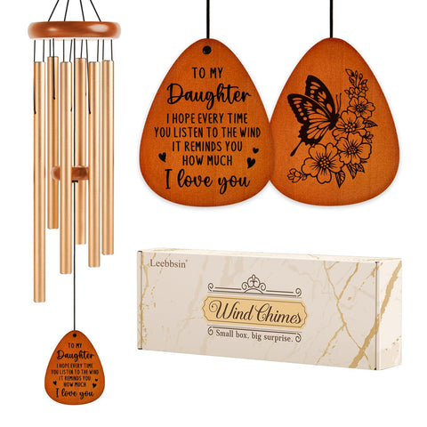 Leebbsin daughter wind chime with six sturdy tubes for outdoor calm.