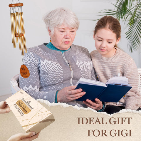 Leebbsin Gigi wind chime with engraved blessings for Grandma