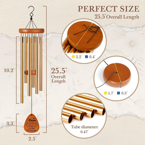 Leebbsin Nana wind chime aluminum tubes resist weather