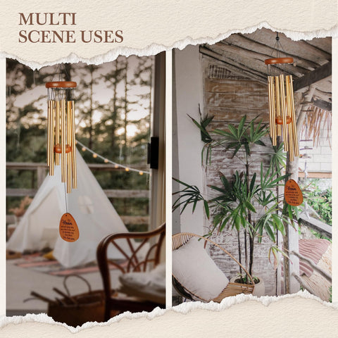 Leebbsin Nana wind chime wooden pendants add rustic charm