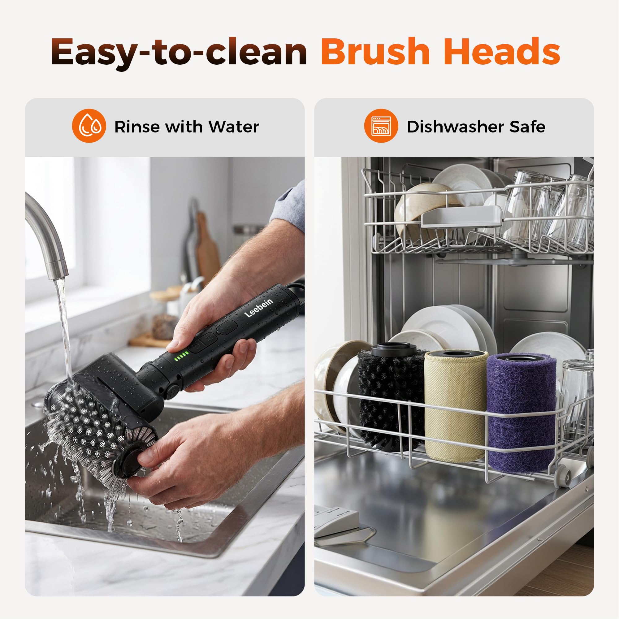 Leebein grill cleaner is waterproof for easy washing under running water.
