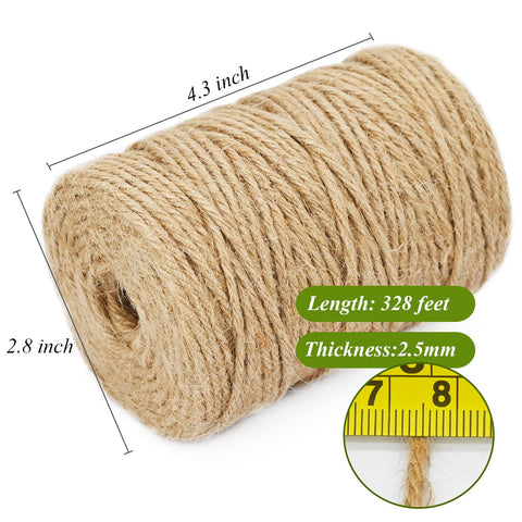 Leecogo jute twine 4-ply brown strong for DIY projects and decorative knots.