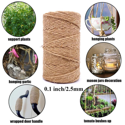 Leecogo jute twine brown outdoor durable for bundling and repairs.