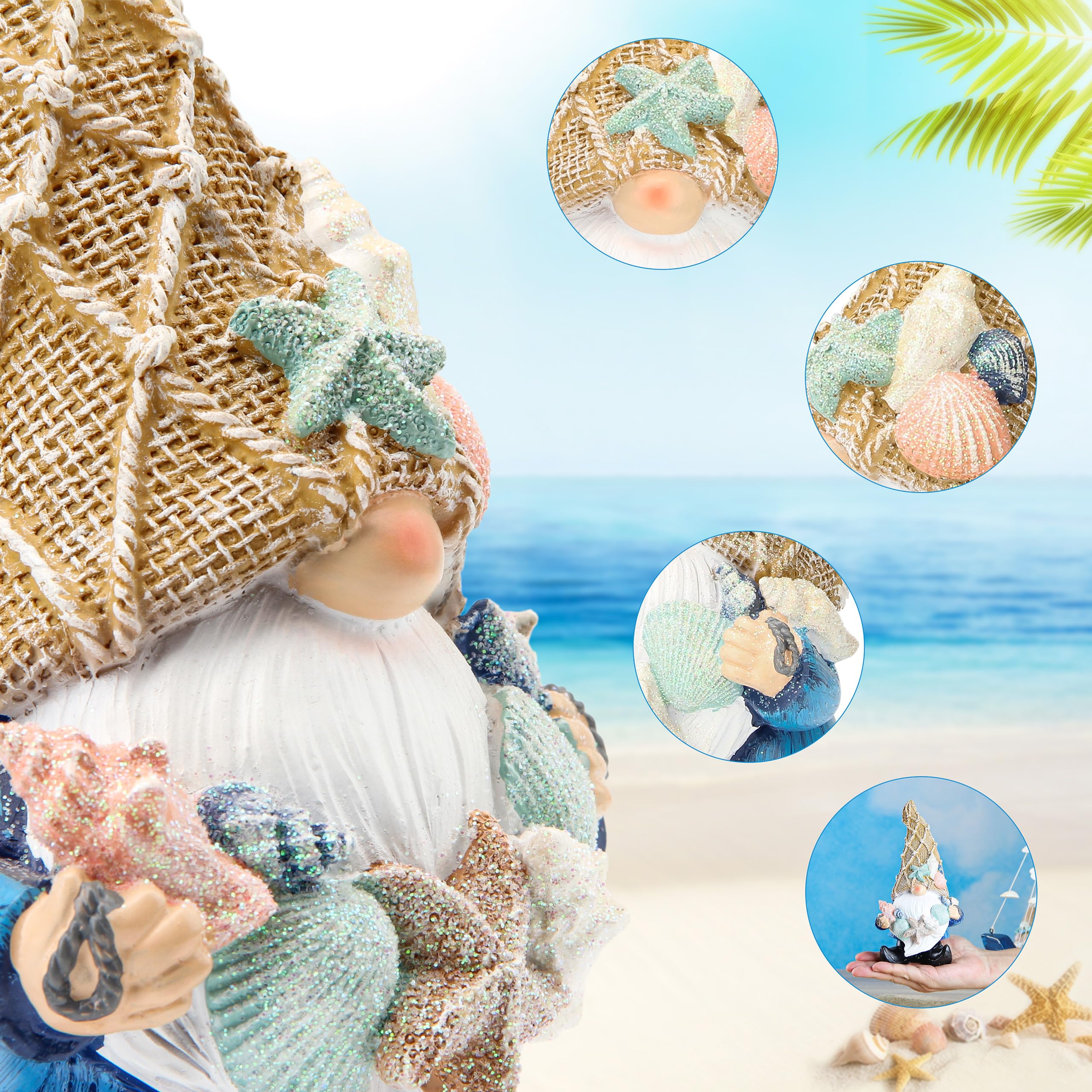 Leekung Ocean Gnome with a sand-textured hat indoors evokes warm beach memories