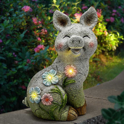 Leekung porch balcony garden pig statue for welcoming spaces.