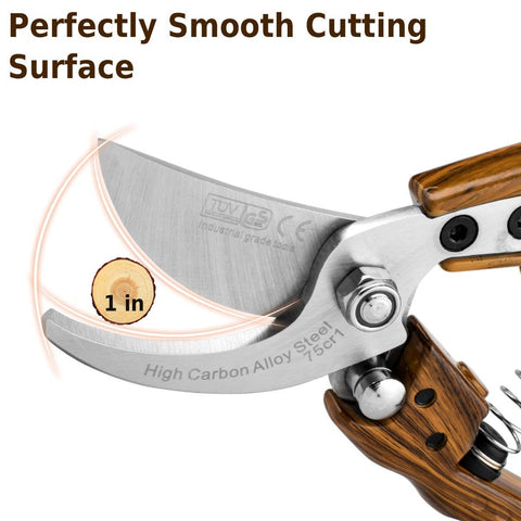 Leepenk WProfessional Sharp Pruners safety lock enables easy one-handed operation.