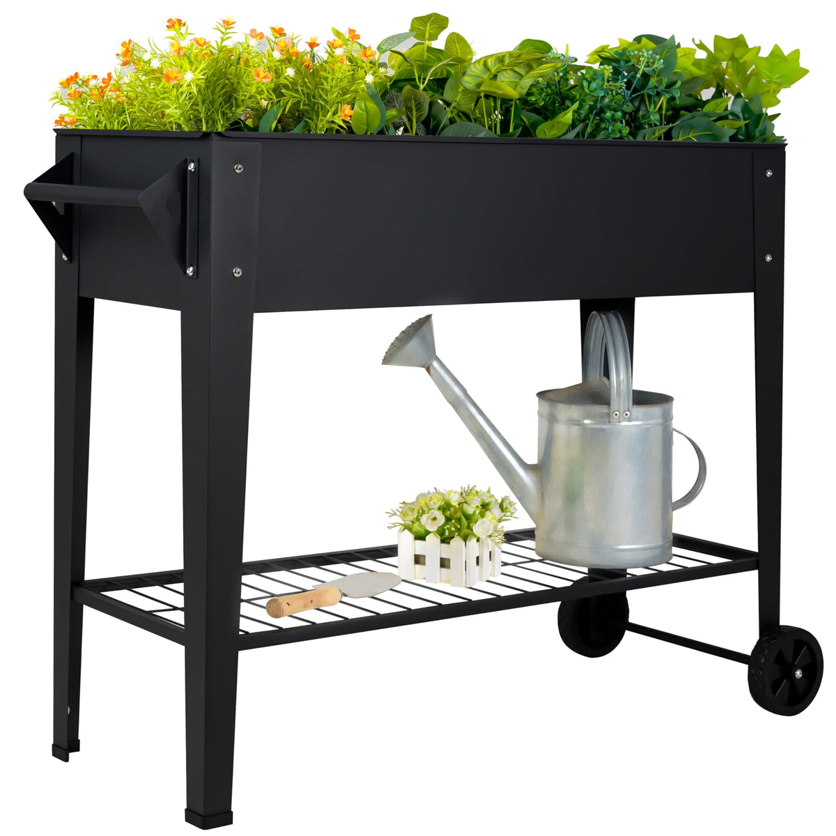LEETOLLA Elevate 32in tall raised bed with wheels for easy relocation and sun exposure.