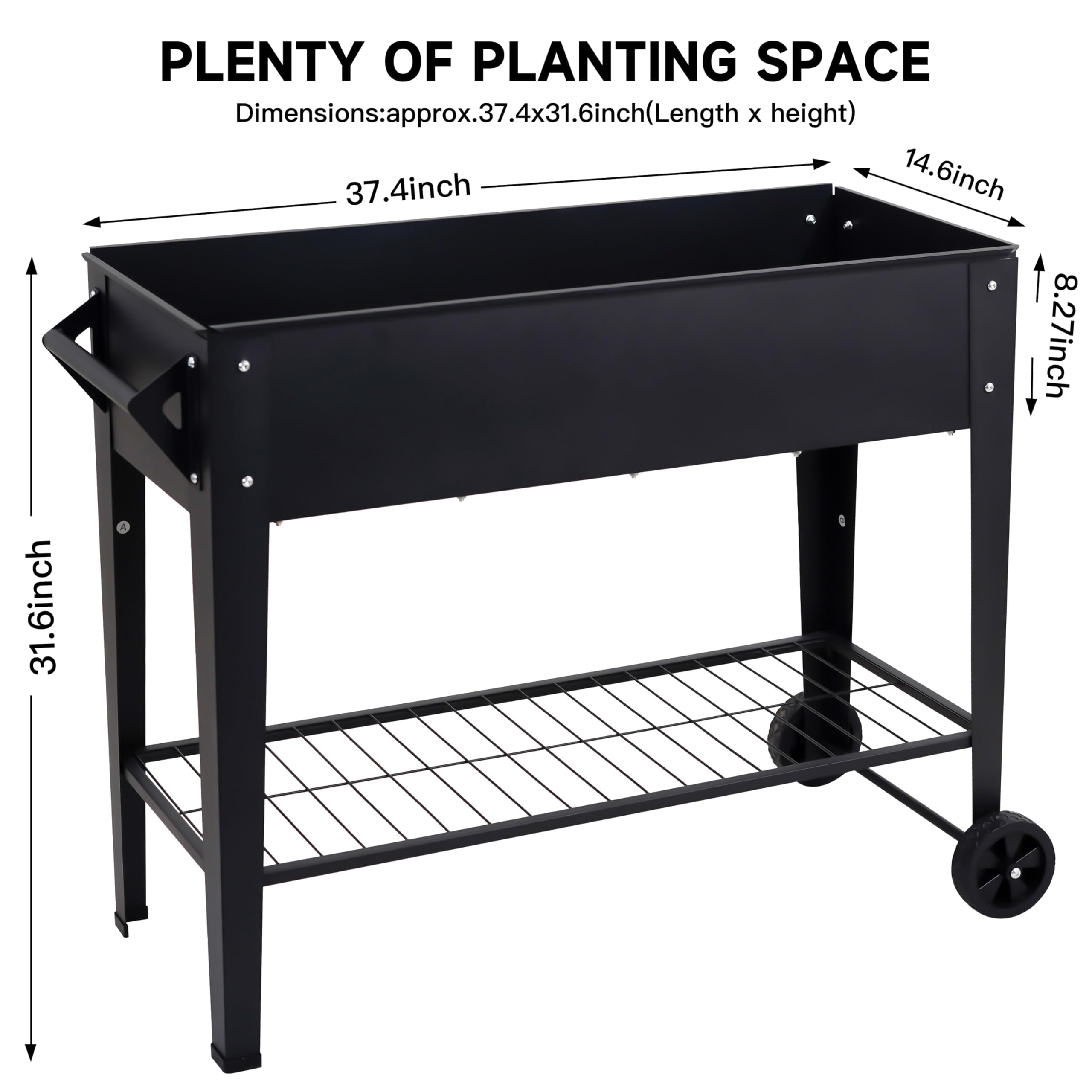 LEETOLLA Elevate detachable bottom shelf keeps tools and soil tidy.