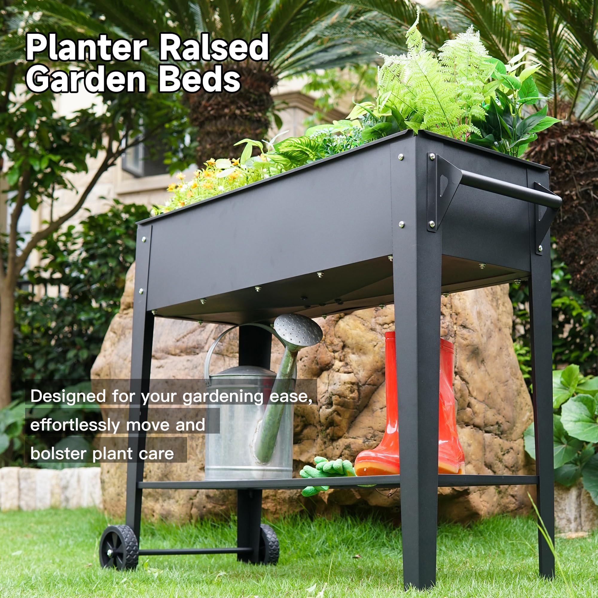 LEETOLLA Elevate mobile garden station ideal for patios and yards.