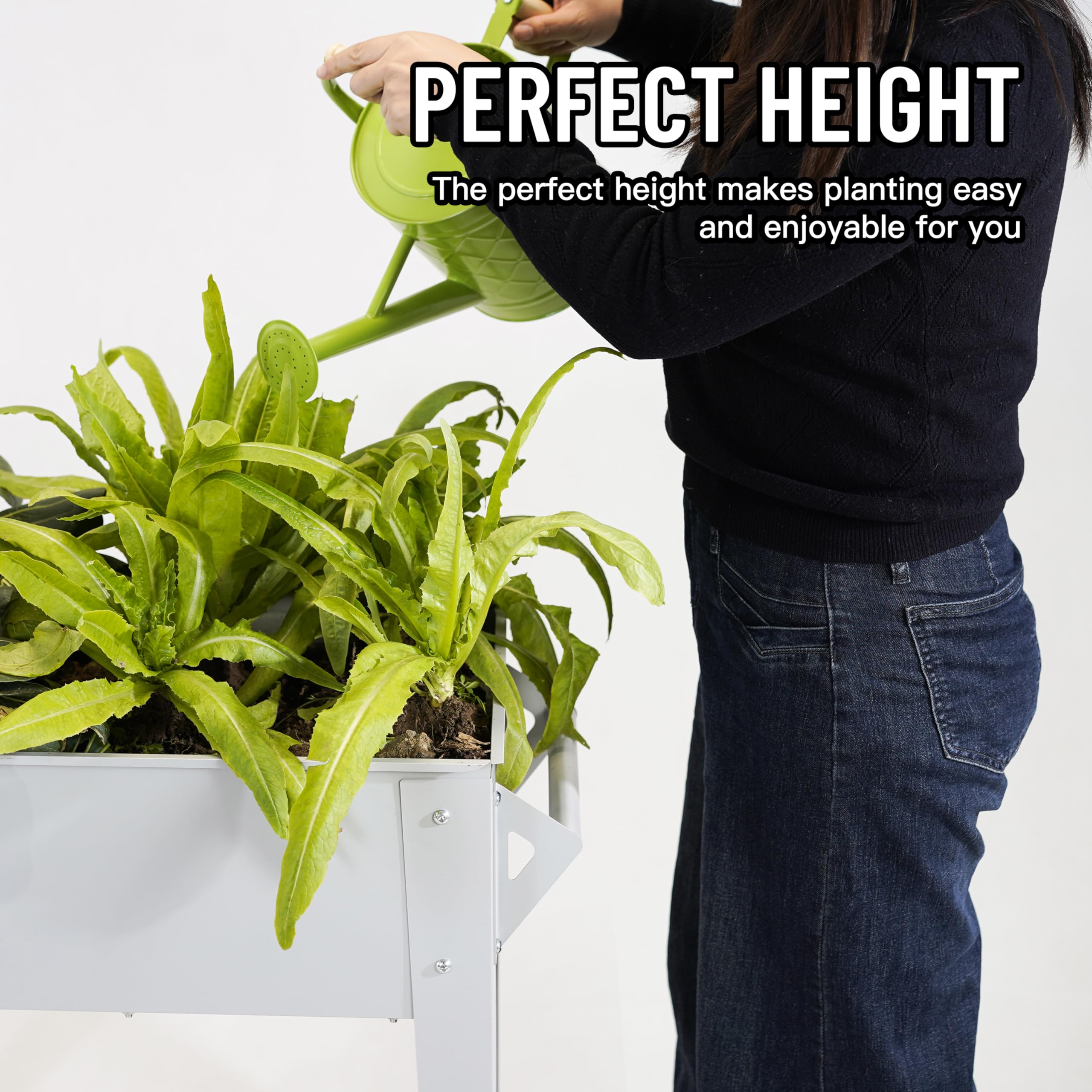 LEETOLLA raised garden bed on wheels enabling easy mobile gardening on a patio