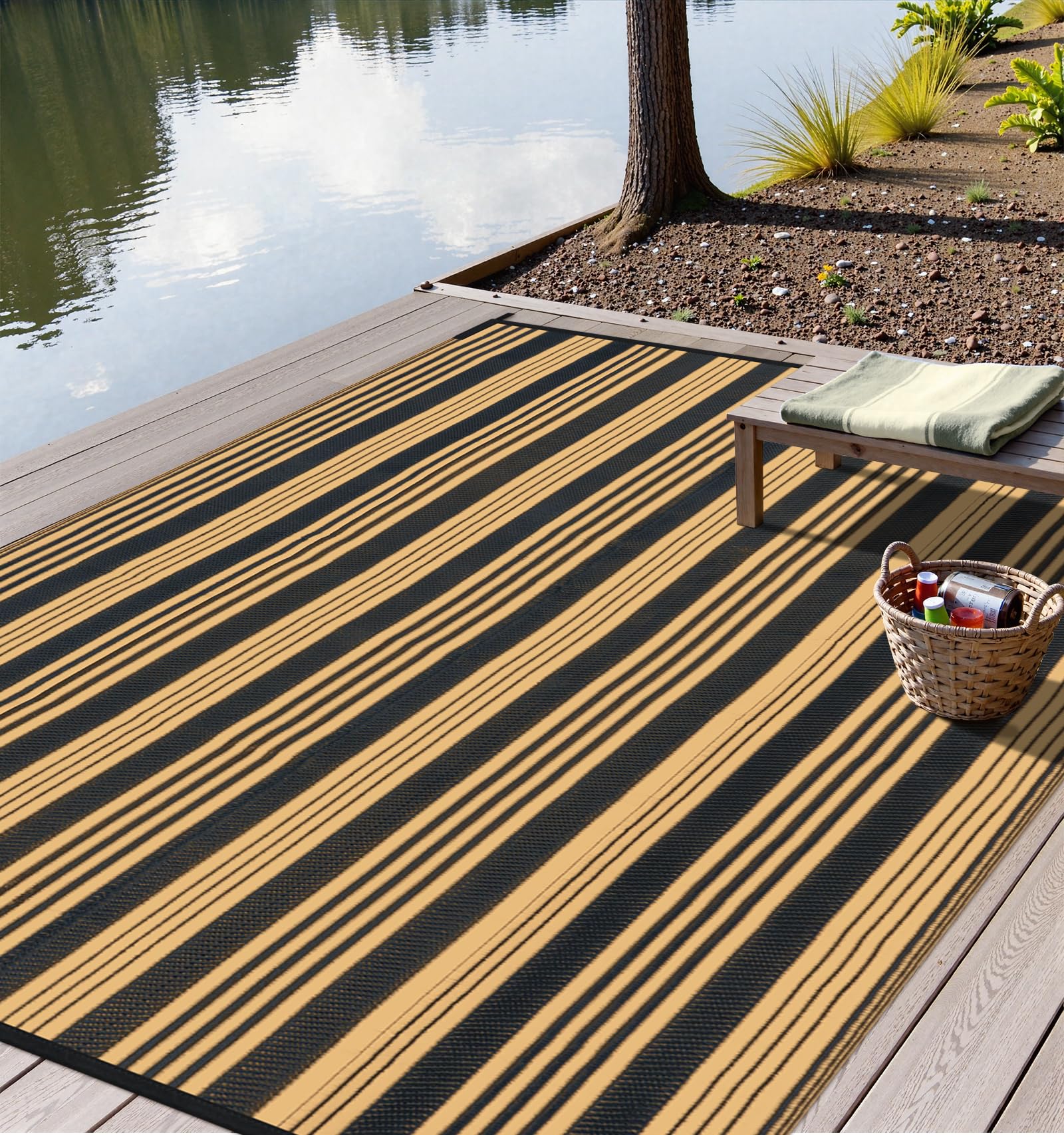 LEEVAN recyclable plastic straw material keeps rug lightweight.