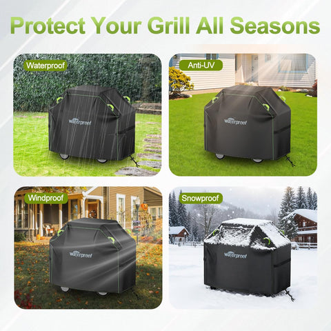 LEEWHEEL grill cover handles; easy on/off and convenient storage when not in use.