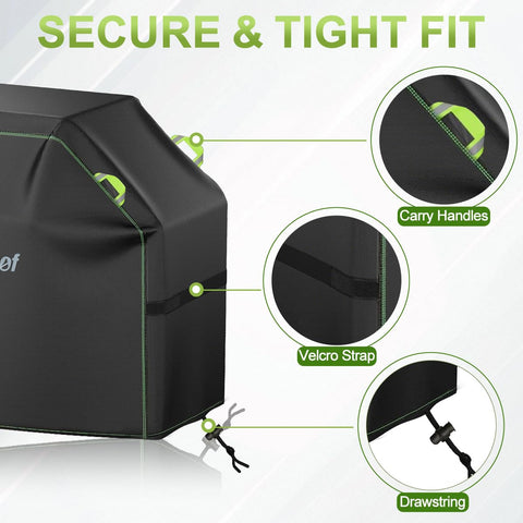 LEEWHEEL grill cover windproof straps; keep cover secure on windy days.