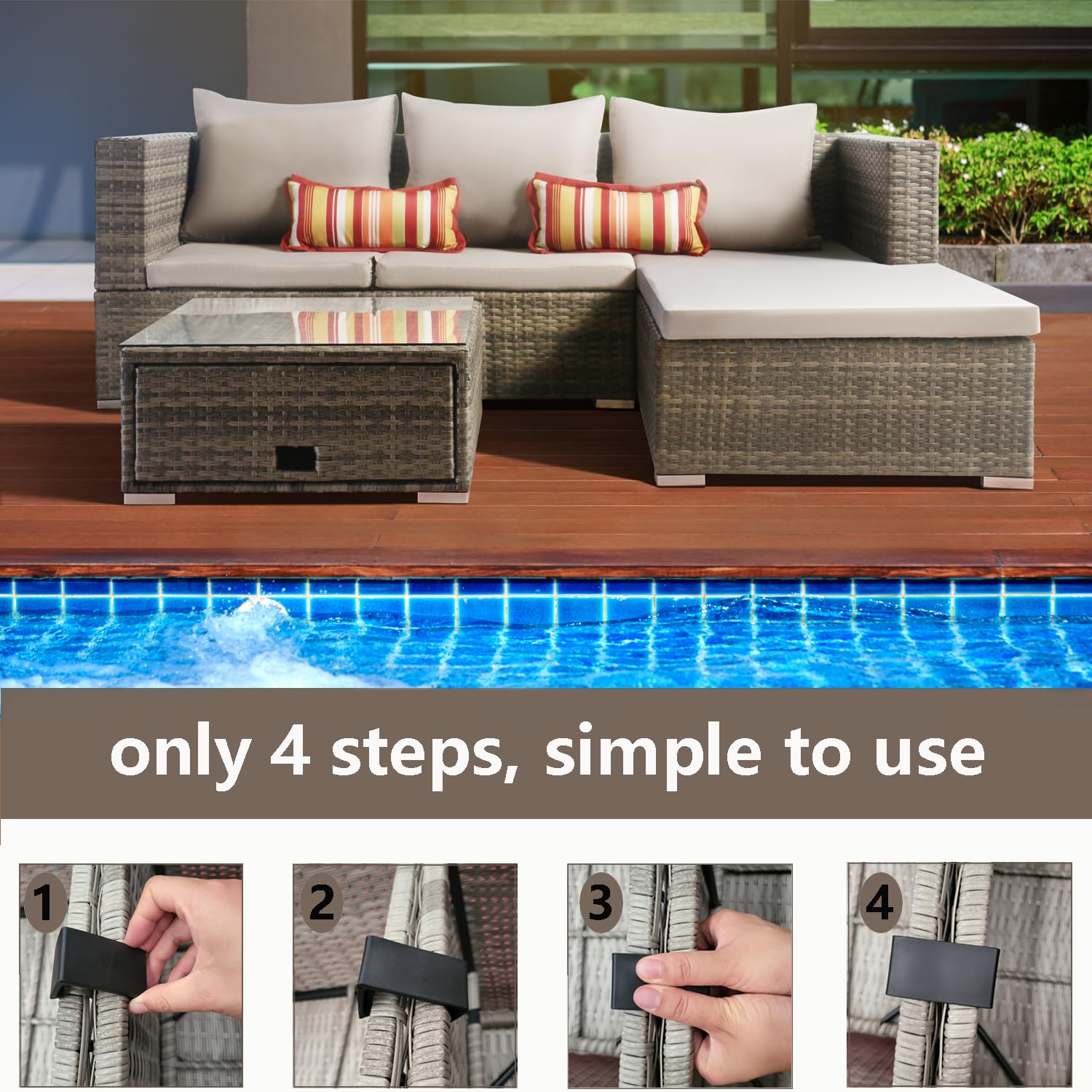 LeewooJardin outdoor chair clip demonstrates all-weather plastic durability
