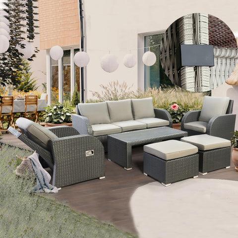 LeewooJardin sectional clip being hand-installed on a wicker sofa