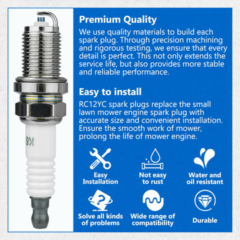 LEFITPA CS6 spark plug in-use on lawn mower delivers starts