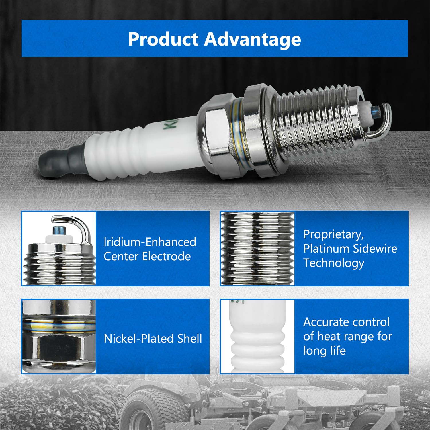 LEFITPA CS6 spark plug tip detail shows durable electrode