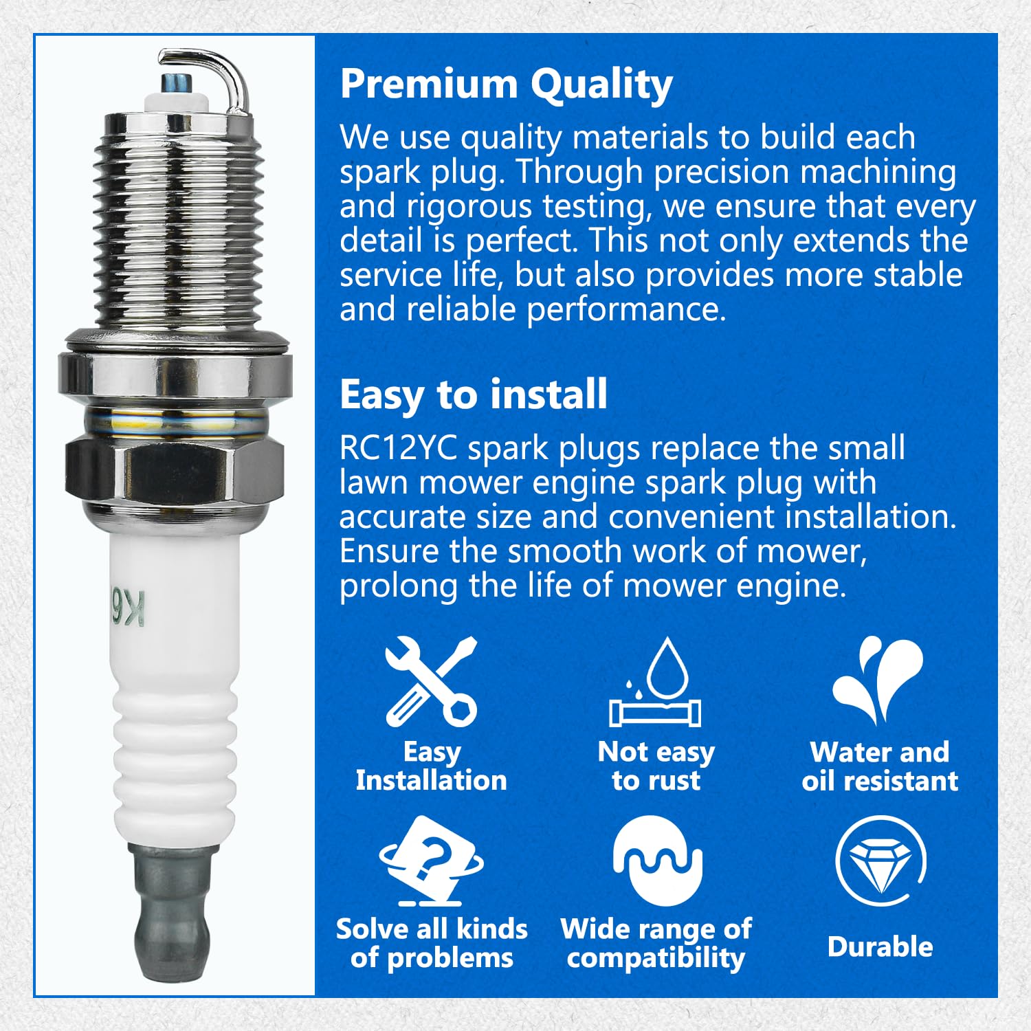 LEFITPA spark plug metal-ceramic seal under magnification hints durable build for lawn equipment