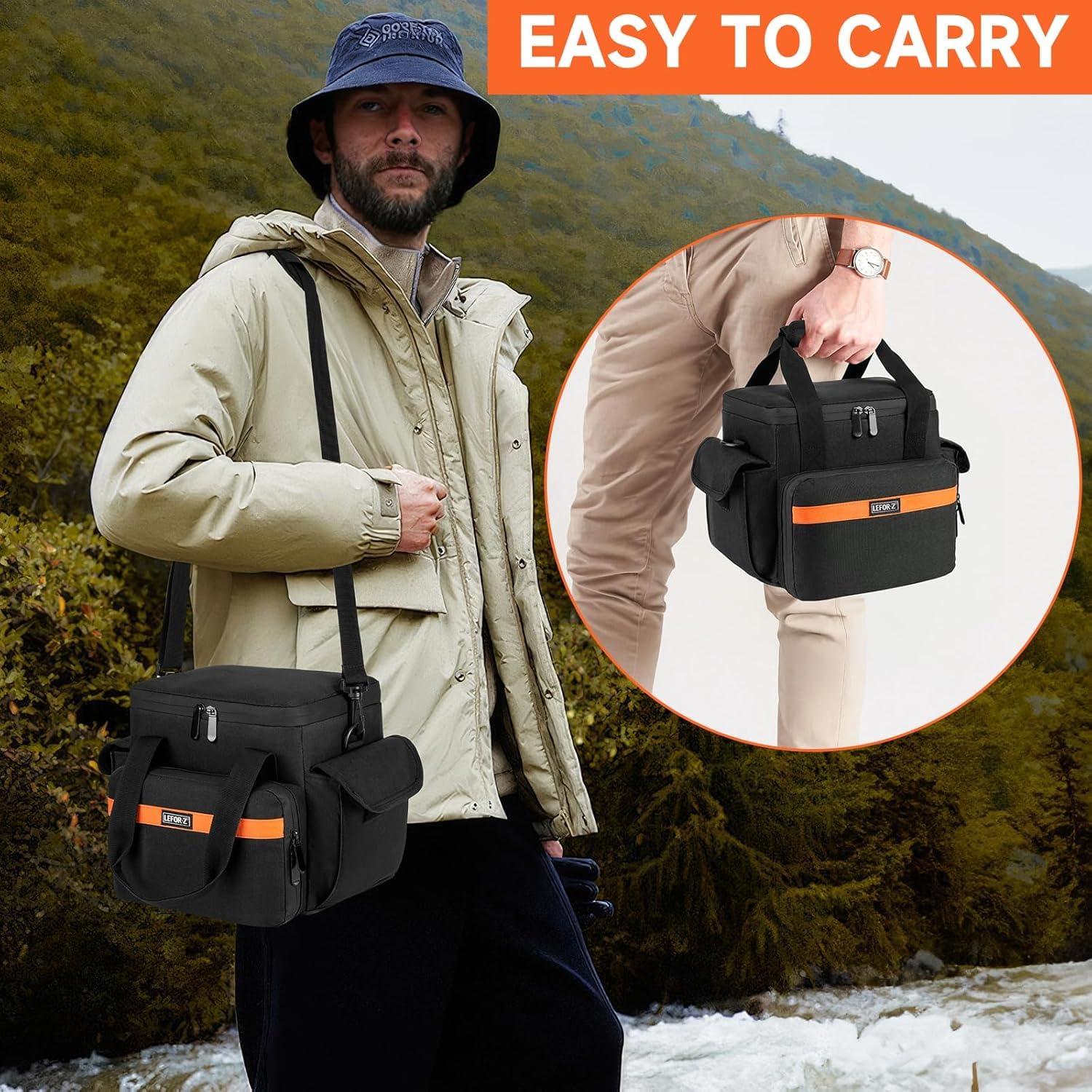 LEFOR-Z case keeps FlashFish E200 safe from elements during hiking.