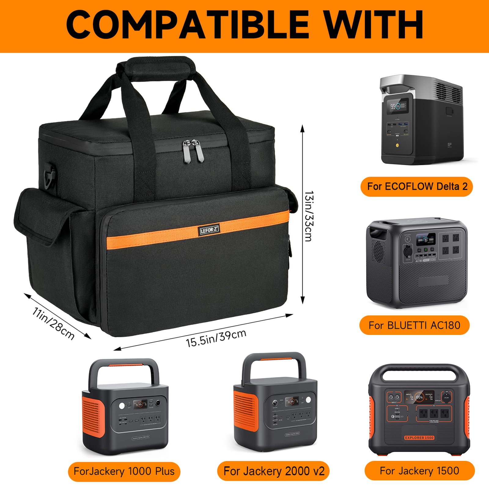 LEFOR·Z carrying case for Jackery Explorer 1500 Plus protects equipment on outdoor trips.