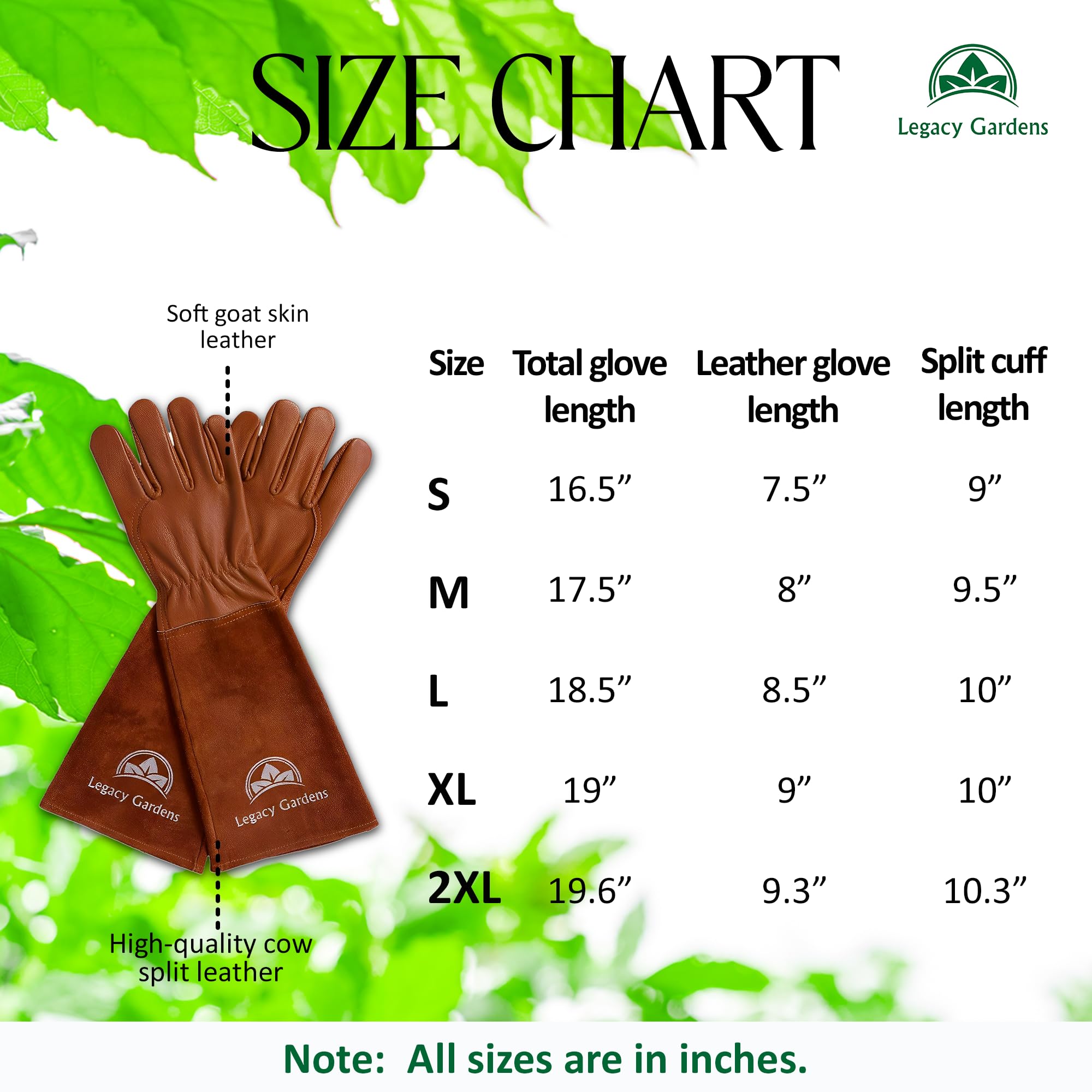 Legacy Gardens breathable leather gloves keep hands dry and comfortable all day