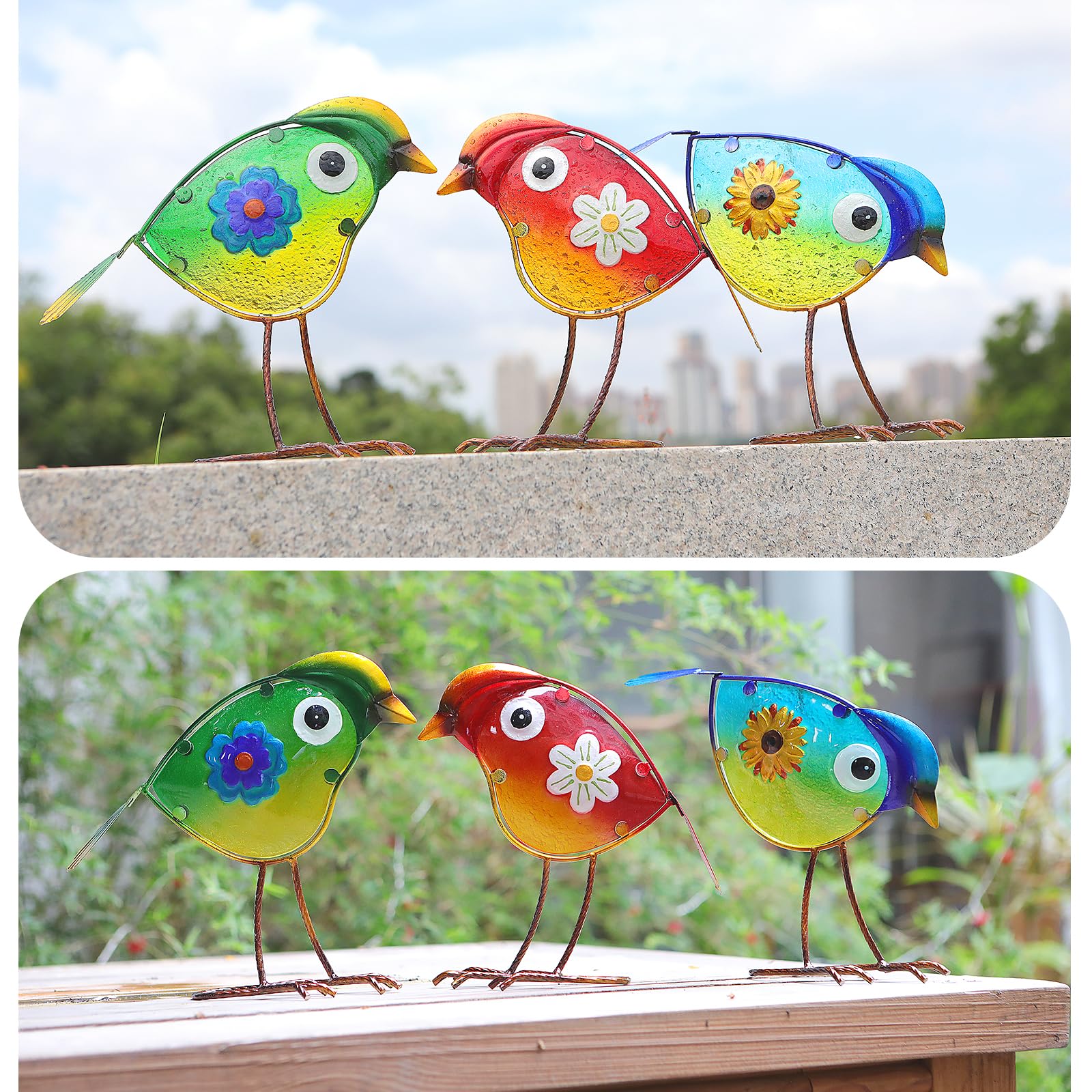 LEGIFO front-porch-yard-decor brightens entry with playful birds.