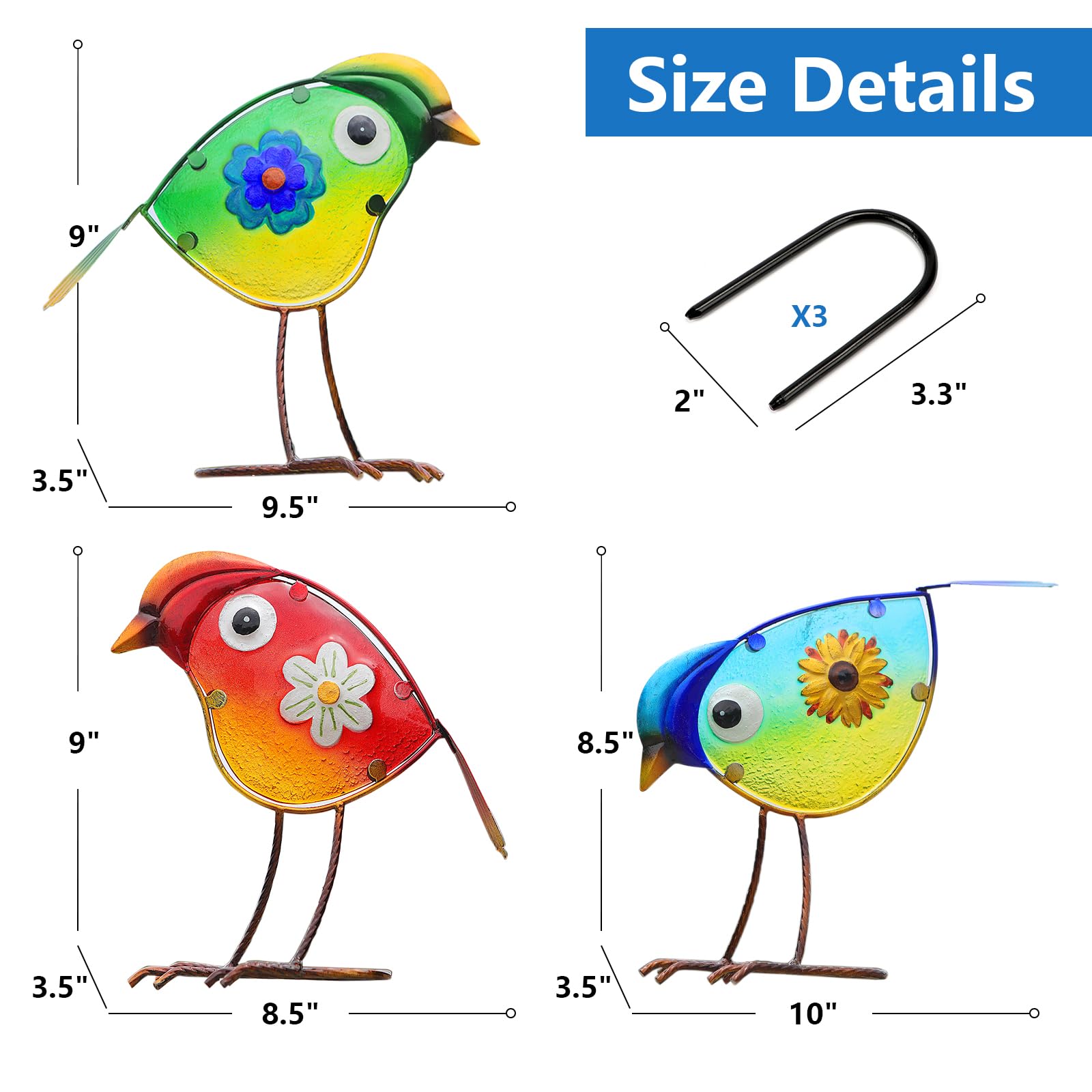 LEGIFO three-bird-yard-decor eye-catching focal point for garden.