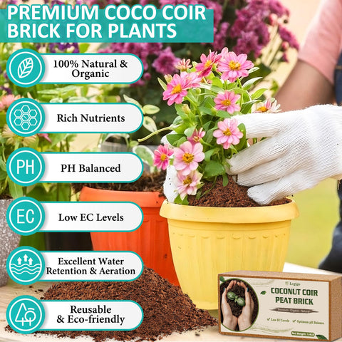 Legigo 10-pack coco coir bricks ready for efficient potting soil prep.