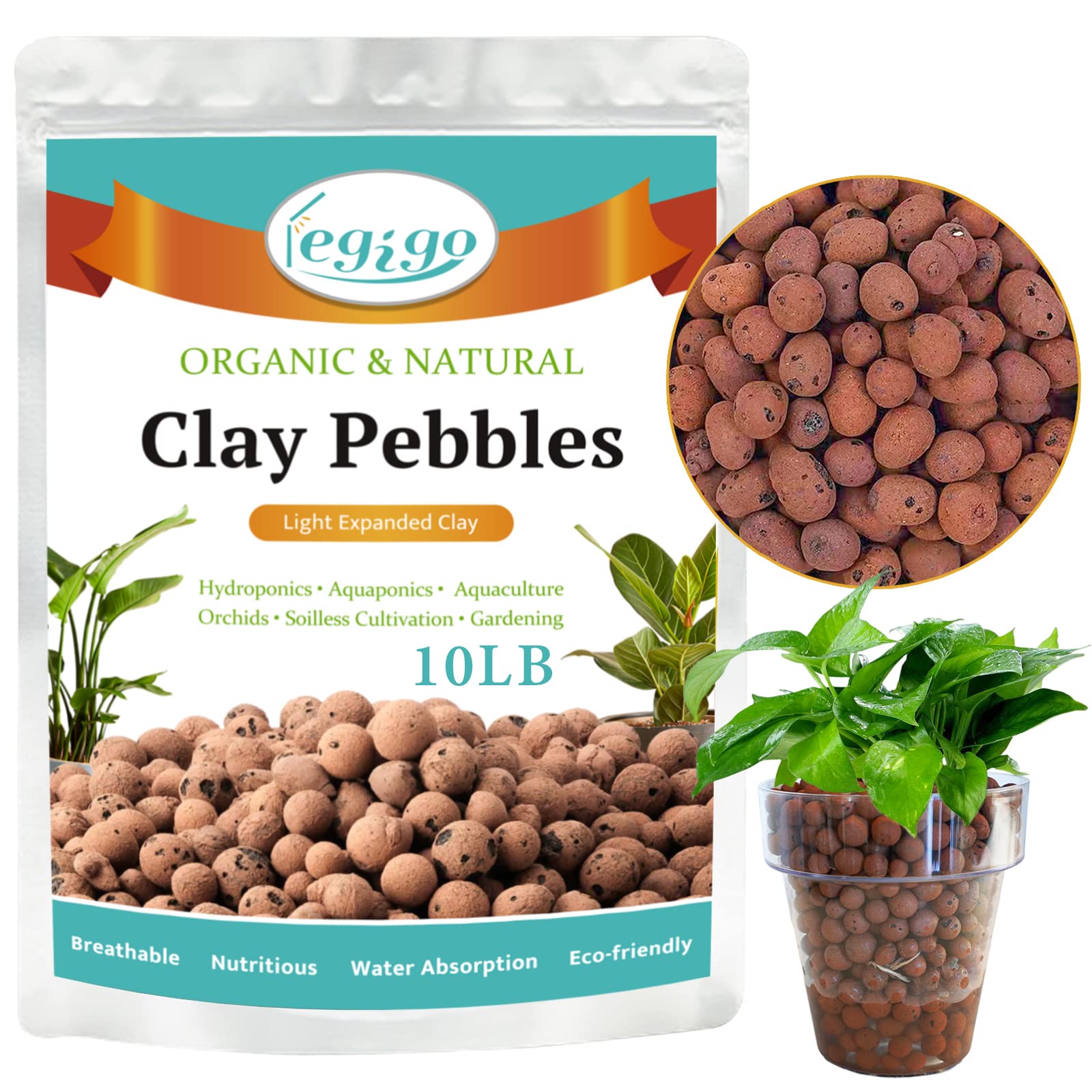 Legigo 10 lb Leca balls for indoor plants improve drainage and root support.
