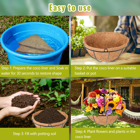 Legigo 14in coco liner moisture retention keeps soil evenly damp between waterings.