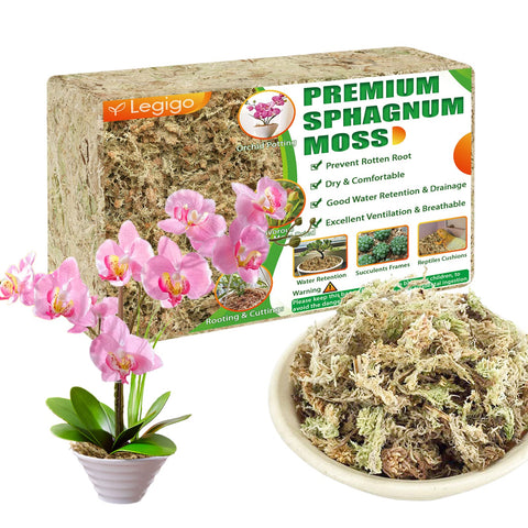 Legigo 16qt sphagnum moss pack prepared for moisture retention in pots