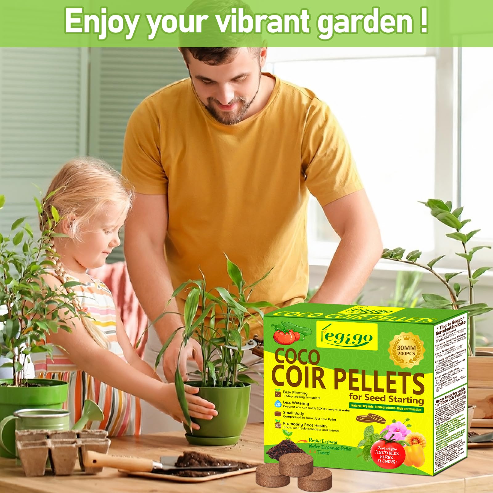 Legigo 200 pieces seedling pellets pack keeps seeds organized for gardening.