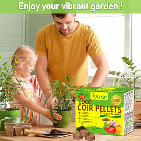 Legigo 200 pieces seedling pellets pack keeps seeds organized for gardening.