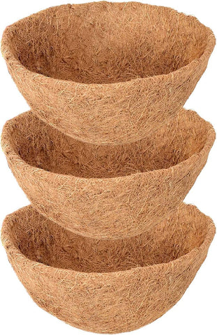 Legigo 20-inch round coco fiber liner for hanging baskets promotes airflow.