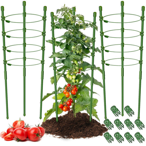 Legigo 3-pack tomato cages provide sturdy vertical support for healthy tomato growth.