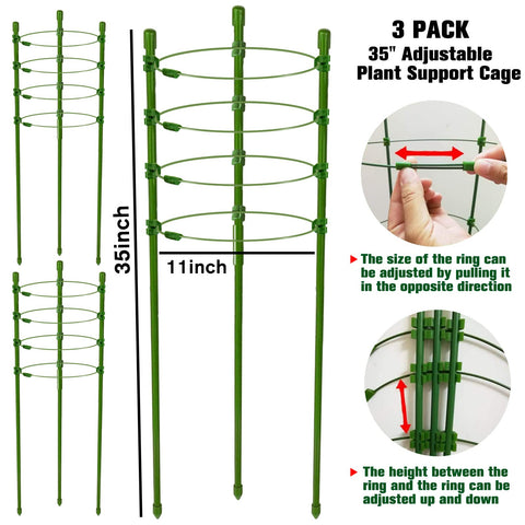 Legigo 36-inch adjustable rings demonstrate flexible support for taller climbing plants.