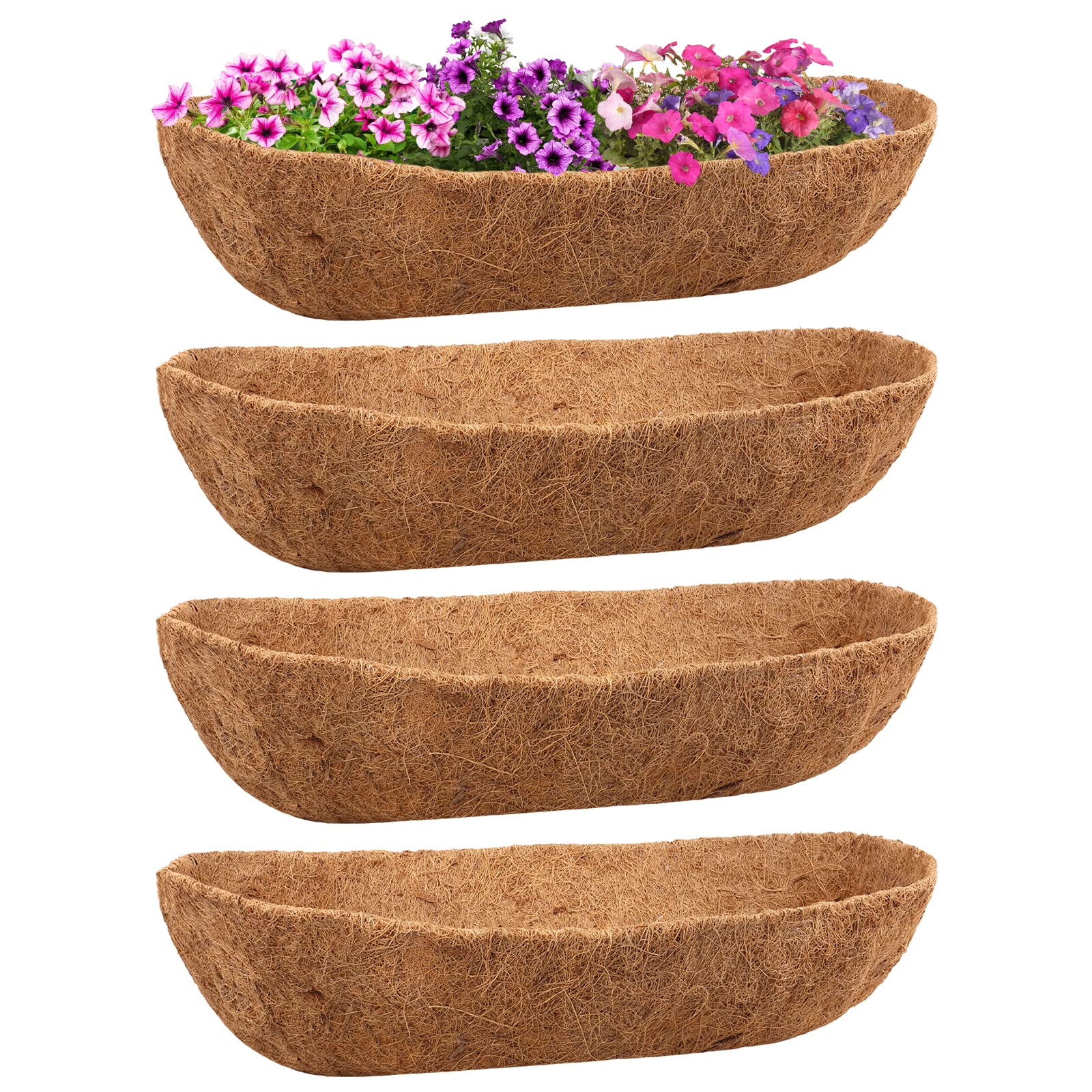 Legigo coconut liner for 30-inch window boxes enhances soil containment.