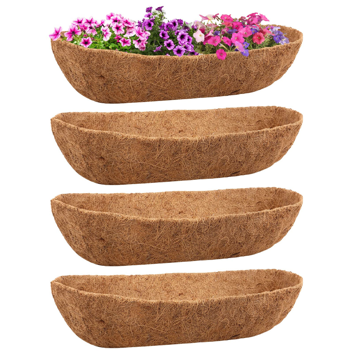 Legigo coconut liner for 30-inch window boxes enhances soil containment.