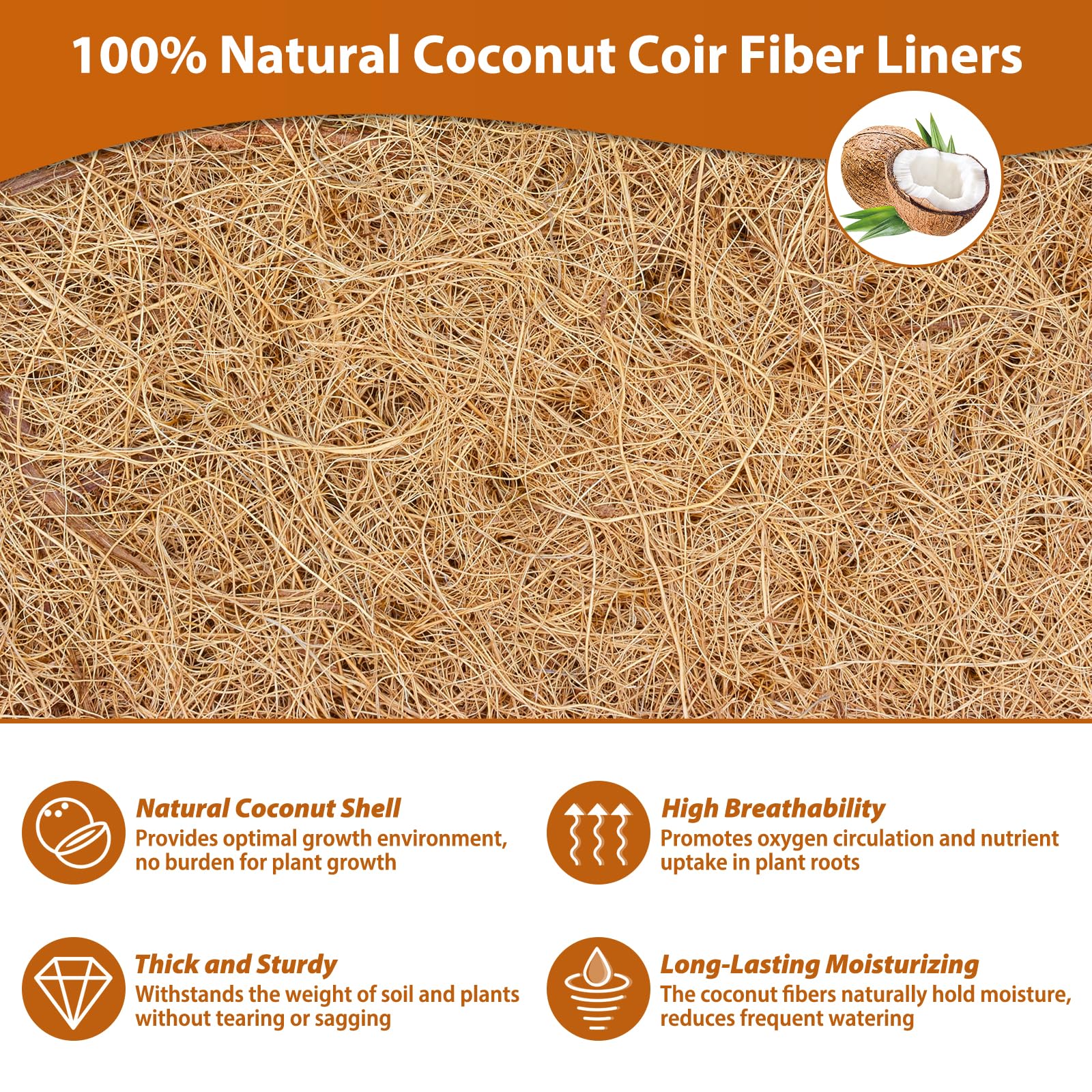 Legigo square coconut liner fits planters precisely, expanding soil space and promoting root growth.