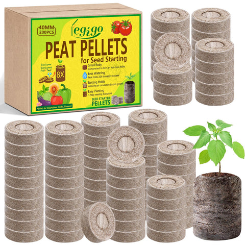 Legigo 40mm peat pellets compact before expansion for seed starting.