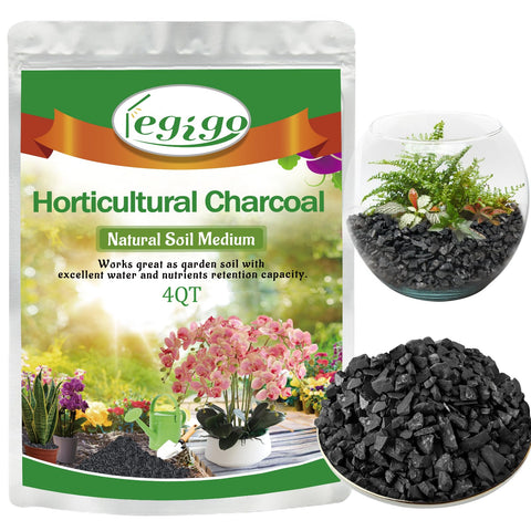 Legigo 4QT horticultural charcoal bag enhances drainage for potted plants